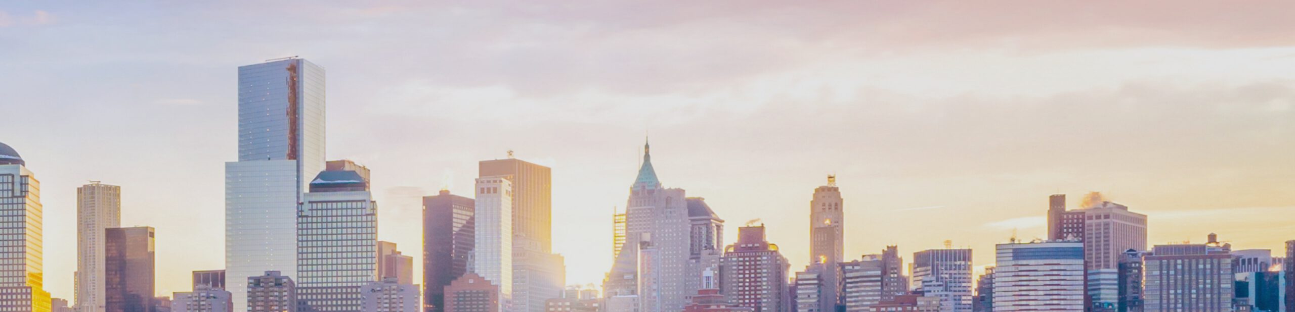Sunset over the Manhattan skyline